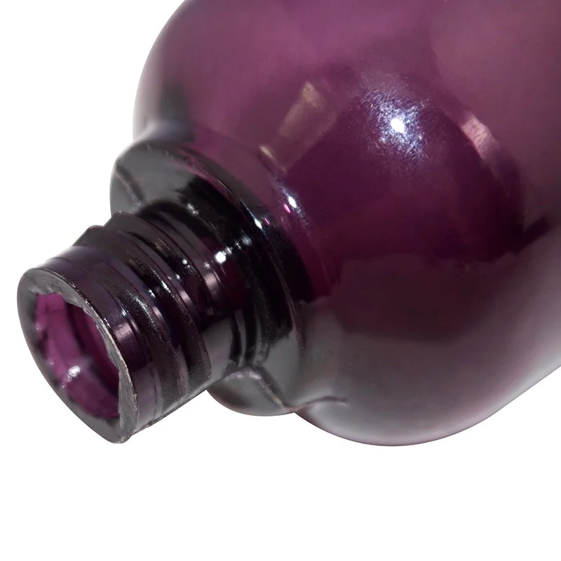 150ml 200ml purple Boston round shape PETG plastic cosmetic lotion spray bottle with mist sprayer and lid