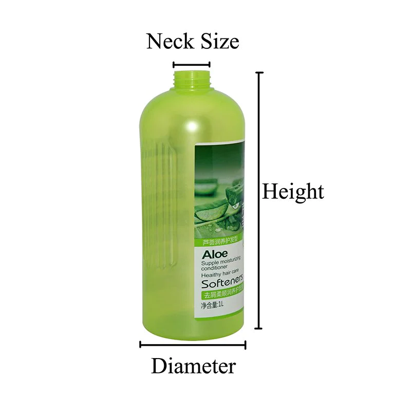 1100ml Plastic PET Semi-transparent Green Bottle With The Stickers and Lotion Pump For Shampoo Gel+CPPET0RSS056032113000004YM