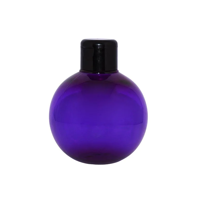 250ml Semi-transparent Purple Ball Shaped Plastic PET Bottle For Lotion Cream Packaging+CPPET0RBT022028027700129YM