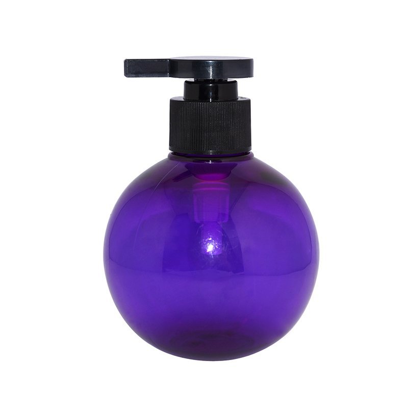 250ml Semi-transparent Purple Ball Shaped Plastic PET Bottle For Lotion Cream Packaging+CPPET0RBT022028027700129YM