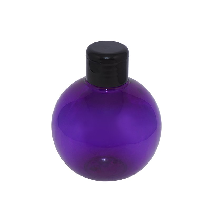 250ml Semi-transparent Purple Ball Shaped Plastic PET Bottle For Lotion Cream Packaging+CPPET0RBT022028027700129YM