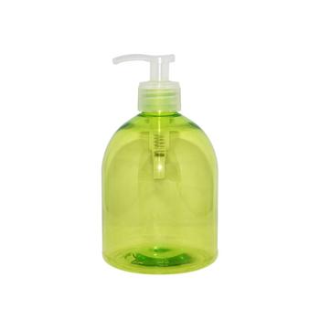 500ml Round Empty Semi-transparent Green Plastic PET Lotion Bottle With Lotion Pump+CPPET0RQT029028052400078YM