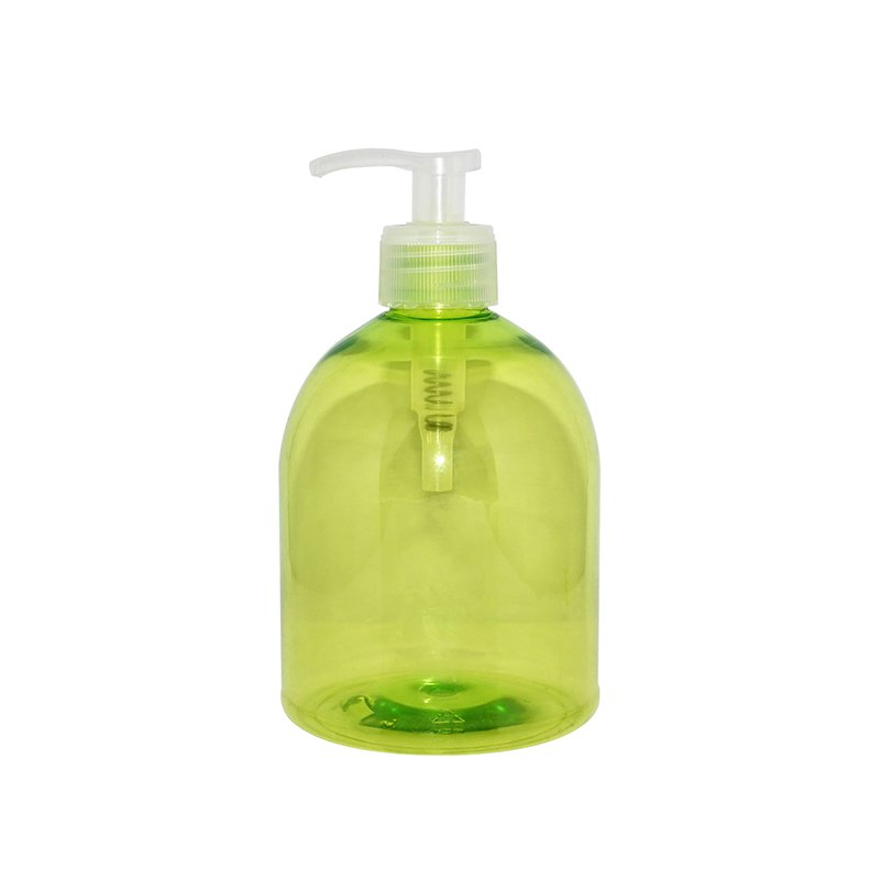 Maker 500ml Round Empty Semi-transparent Green Plastic PET Lotion Bottle With Lotion Pump+CPPET0RQT029028052400078YM Lotion bottle image5