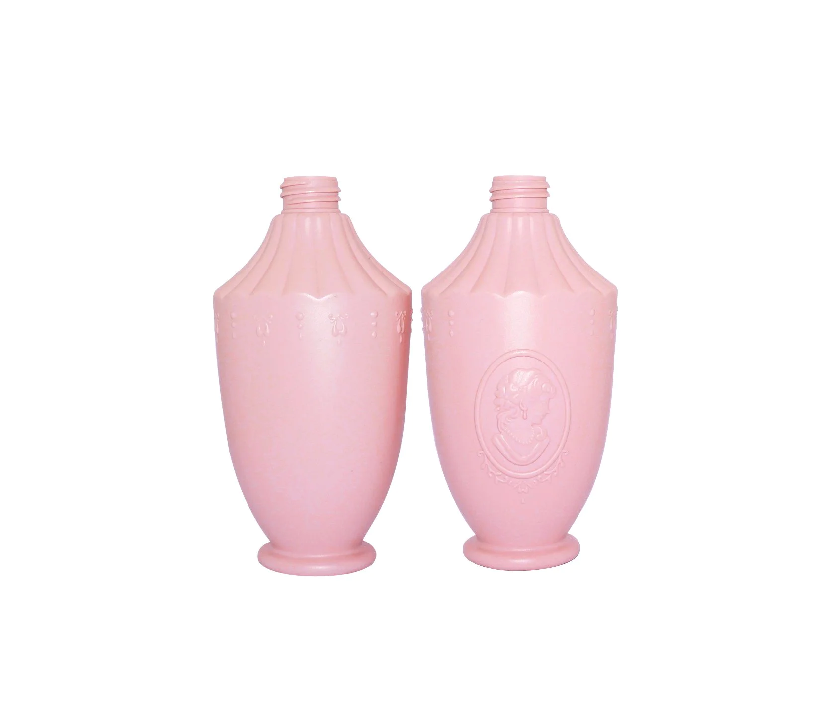 China wholesale custom design 500ml plastic empty shampoo bottles with aluminum covered lotion pump
