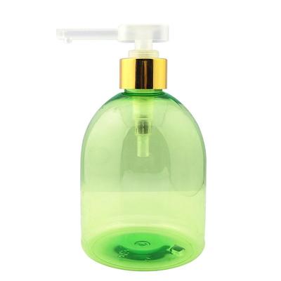 Luxury custom design 500ml empty round pet plastic hand wash pump bottles wholesale