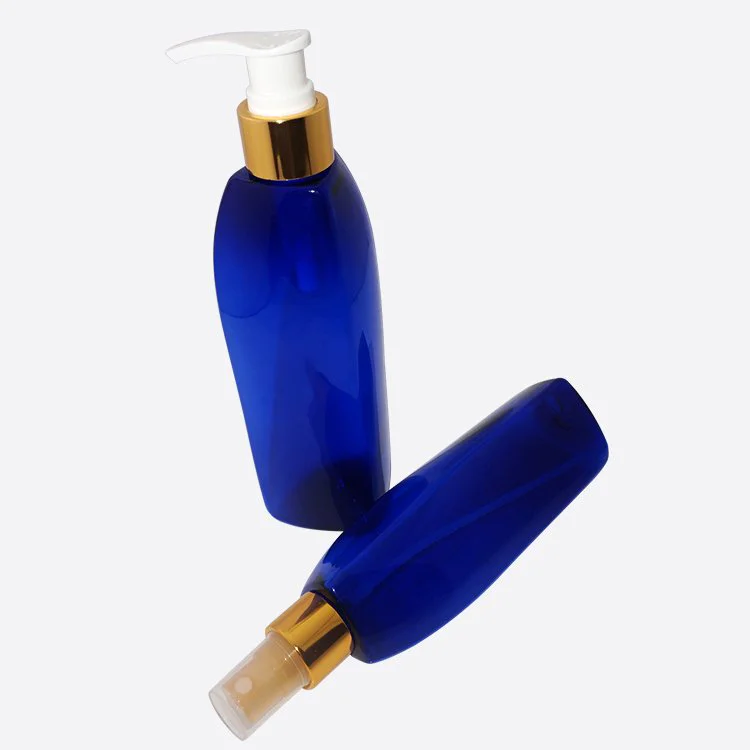 China wholesale 150ml 200ml blue plastic PET cosmetic facial toner pump sprayer bottle supplier