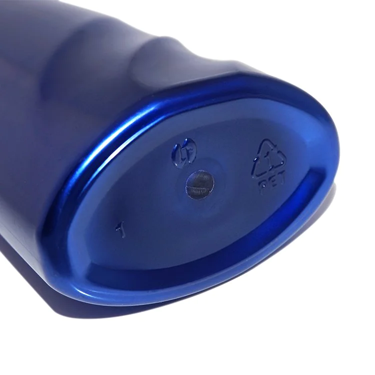 China supplier 200ml customization luxury design unique shape blue plastic cosmetic PET shampoo bottle with lotion pump