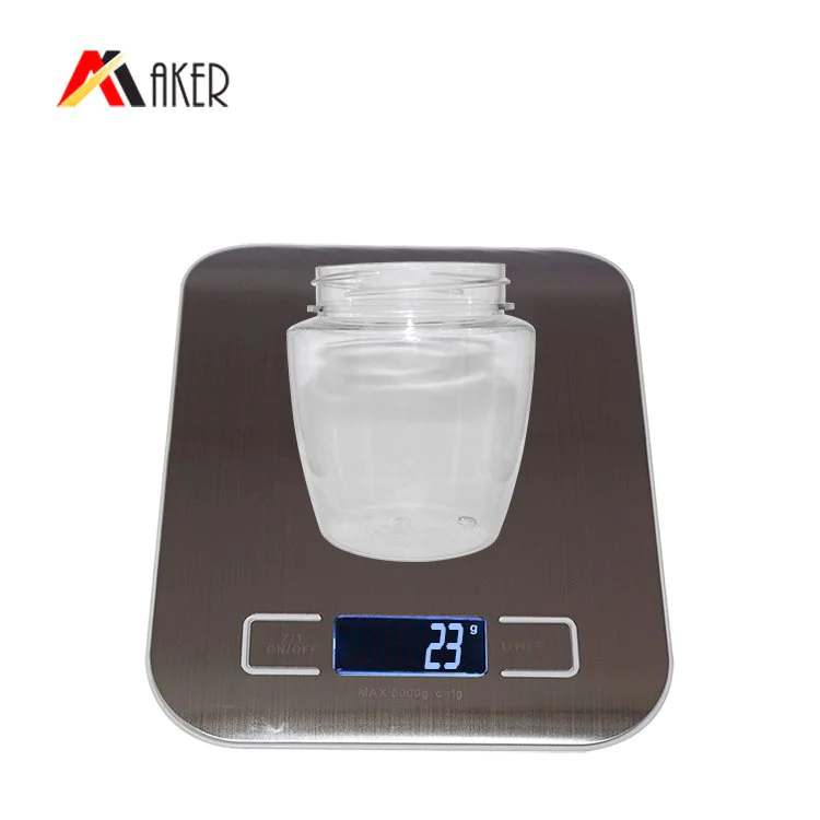 China supplier 300ml container round clear cosmetic PET plastic empty cream jar with lid