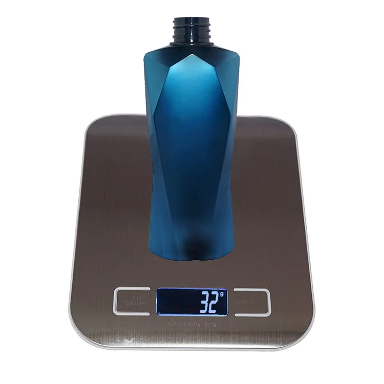 Factory wholesale empty 300ml blue PET plastic cosmetic shampoo bottle with lotion pump