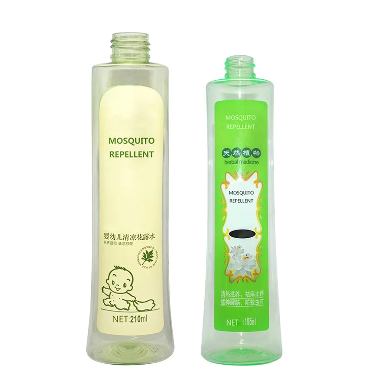 Best price empty 200ml transparent round PET plastic spray bottle for mosquito repellent