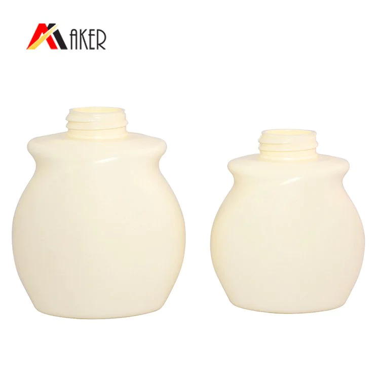 China wholesale price 250ml 300ml beige round H D P E plastic hand sanitizer bottle with lotion pump