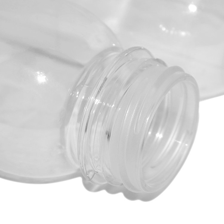 Custom clear 350ml 400ml Boston round plastic PET juice beverage bottle with tamper proof cap wholesale