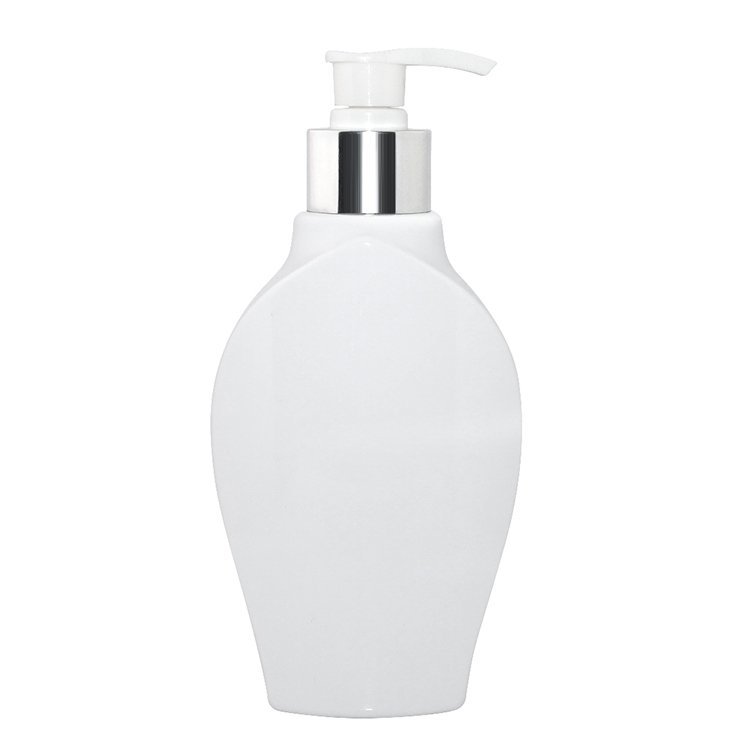 Factory wholesale white empty 300ml PET plastic cosmetic lotion bottle supplier with aluminum covered lotion pump
