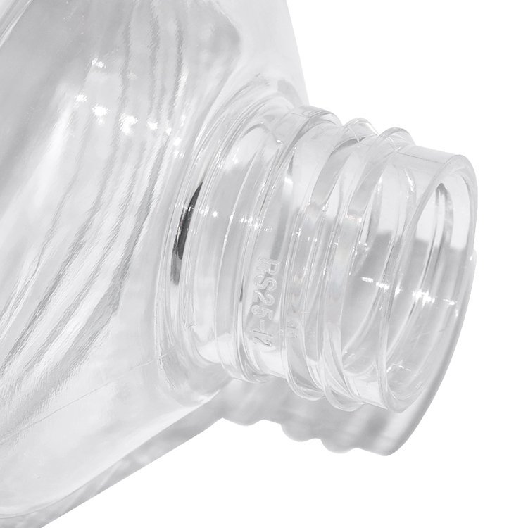 Empty 200ml clear flat shape cosmetic plastic PET shampoo bottle supplier with flip top cap