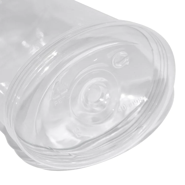 Empty 200ml clear flat shape cosmetic plastic PET shampoo bottle supplier with flip top cap