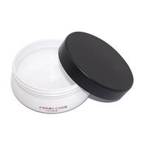 New design 200ml empty white round shape  plastic PET cosmetic cream jar with black matte lid
