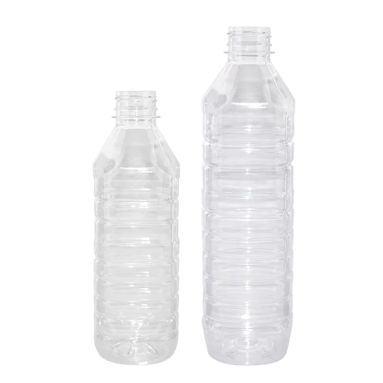 Cheap wholesale 450ml 600ml clear square PET plastic drinking water bottles with  tamper-proof cap