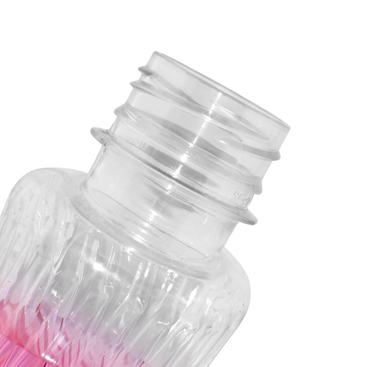 New design BPA free 350ml clear unique shaped beverage bottle PET plastic water juice bottle with tamper proof cap