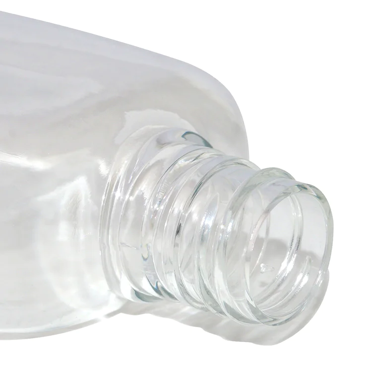 150ml wholesale empty clear flat shape cosmetic PET plastic baby kids shampoo bottle with flip top cap