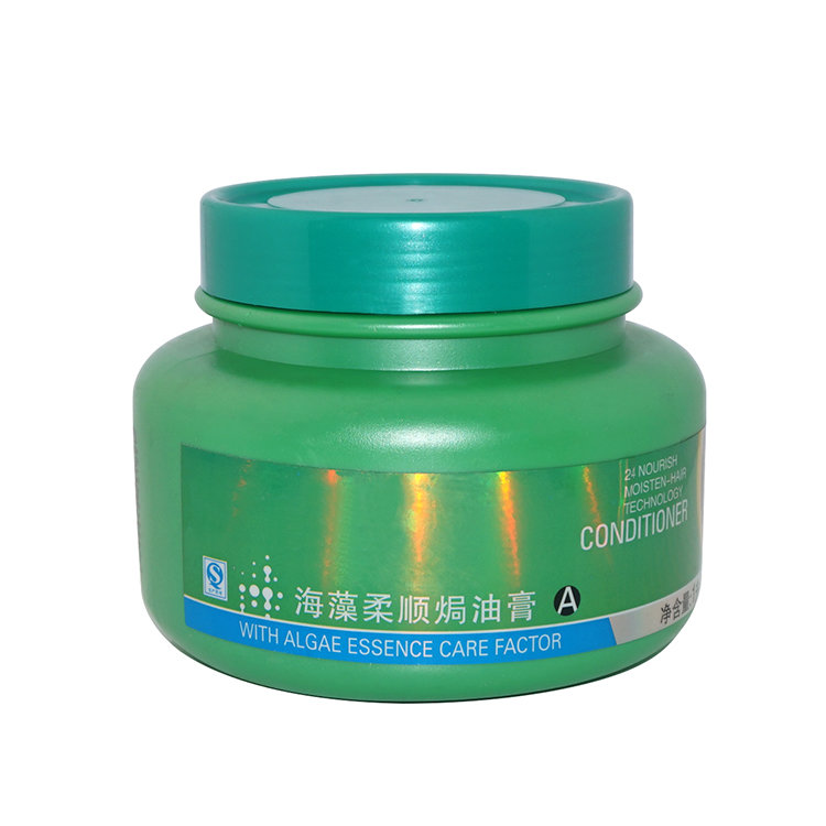 Wholesale price 1000ml round green PE plastic jars hair conditioner shampoo jar with screw cap