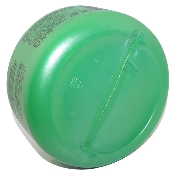 Wholesale price 1000ml round green PE plastic jars hair conditioner shampoo jar with screw cap