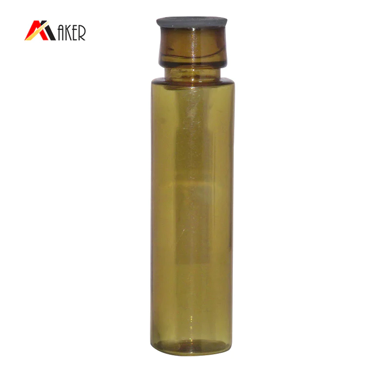 China wholesale empty 10ml round amber PETG plastic cosmetic serum bottle with rubber seal