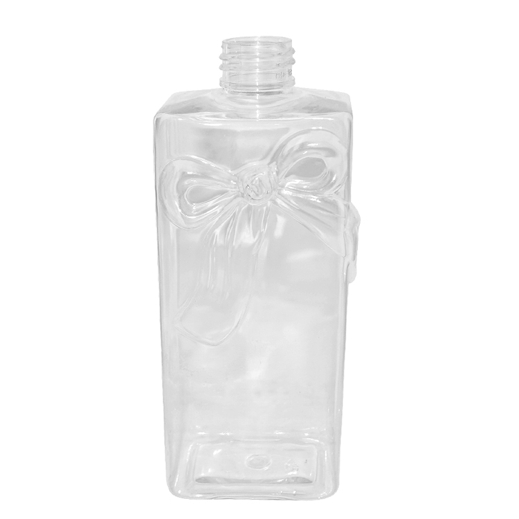 Factory wholesale empty 300ml clear square cosmetic makeup remover plastic PET lotion bottle with flip top cap