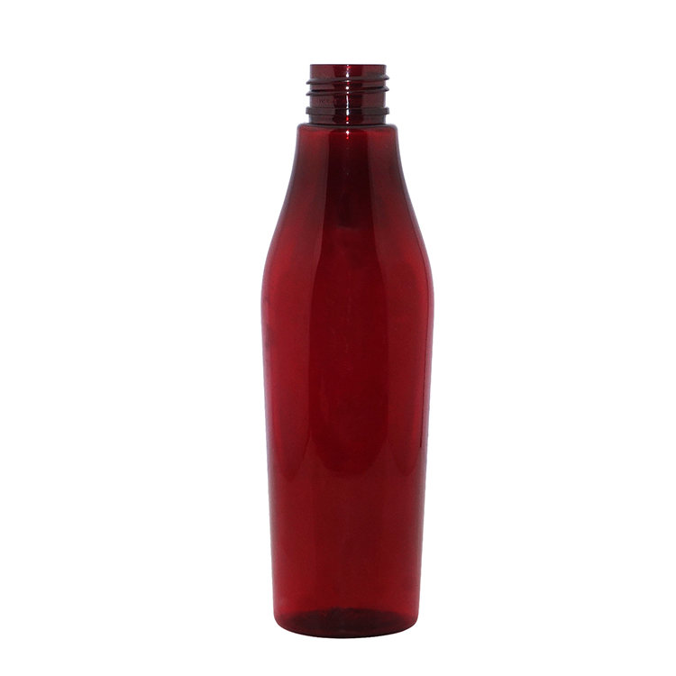 New design 150ml empty half round shape red PET plastic cosmetic spray bottle with mist sprayer