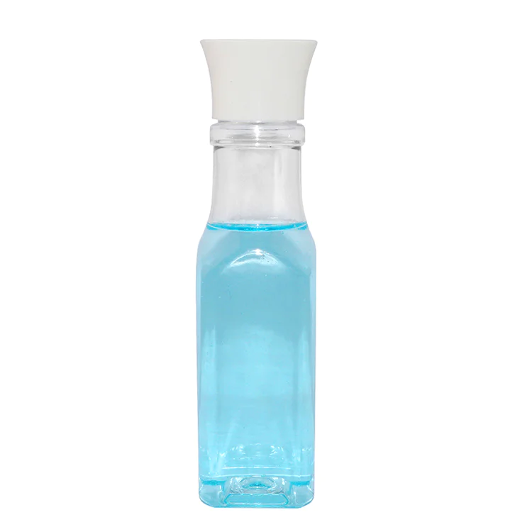 Wholesale price 100ml clear square PET cosmetic lotion plastic bottle supplier with screw cap