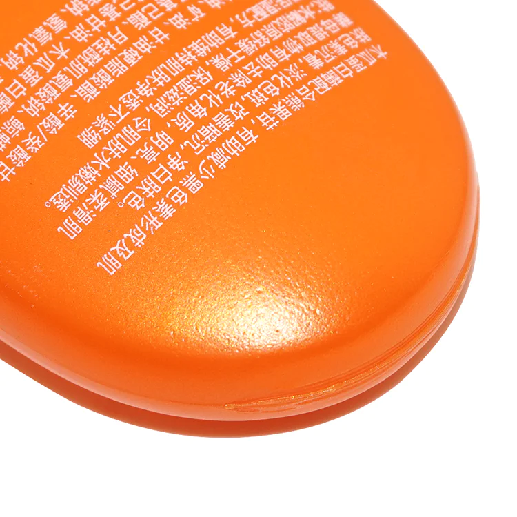 New design 100ml flat shape orange squeeze PE plastic cosmetic cream bottle with flip top cap