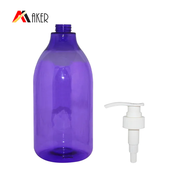 China supplier plastic shampoo bottle 2l empty round purple pet plastic bottle for shampoo