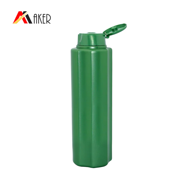 Empty PE shampoo bottle oval shape green 200ml PE plastic bottle for shampoo with flip top cap