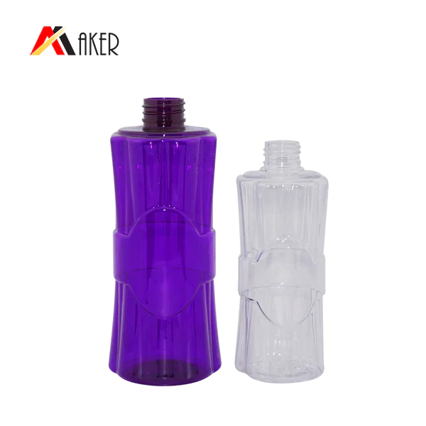 Wholesale empty shampoo bottle 500ml purple round shape PET plastic bottle supplier