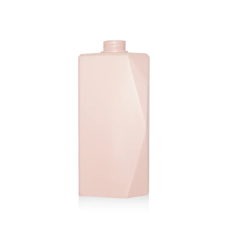 Wholesale price 650ml new unique square empty PE plastic shampoo bottle with lotion pump