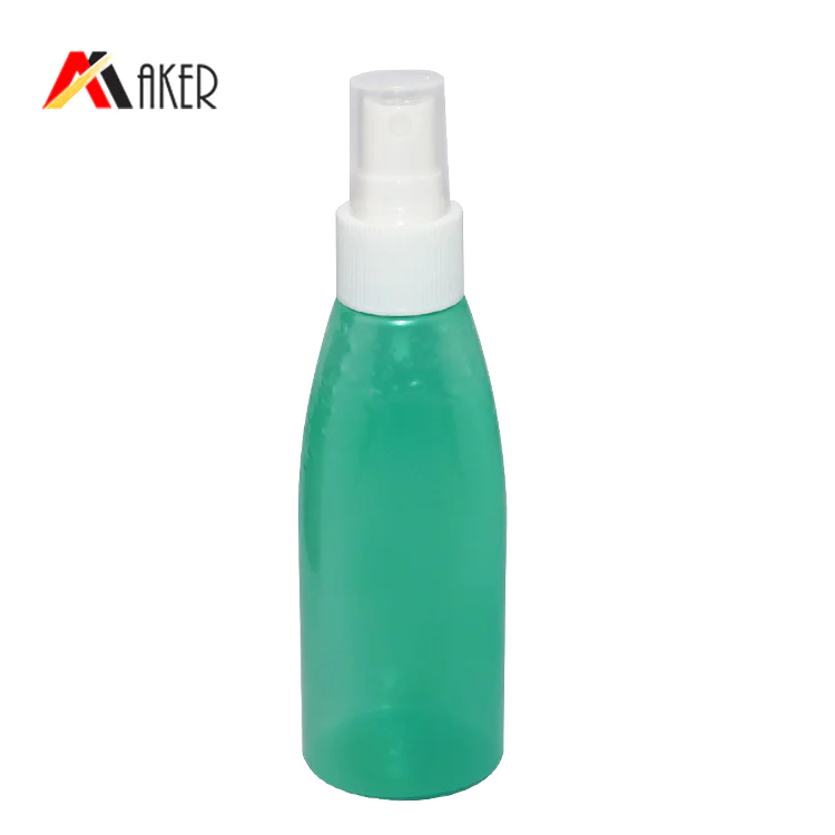 factory price 150ml plastic bottle wholesale unique shape green PET cosmetic facial toner spray bottle with mist sprayer