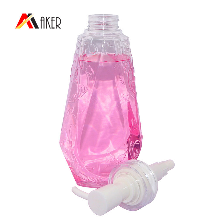 500ml plastic shower gel bottle factory price empty clear PET plastic bottle with pump dispenser