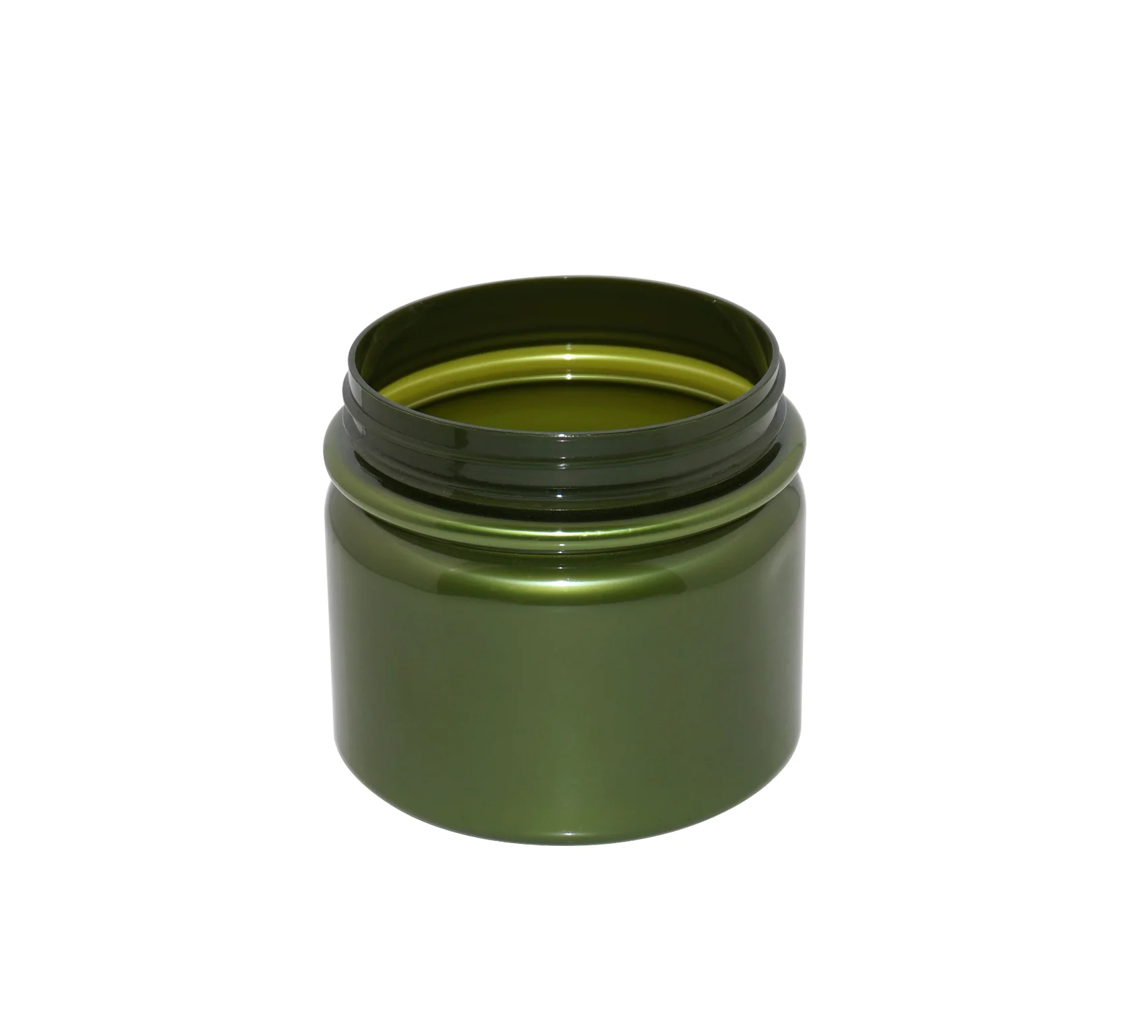 Empty 500ml plastic PET jar large opaque green cosmetic cream jar with aluminum cap or plastic cap