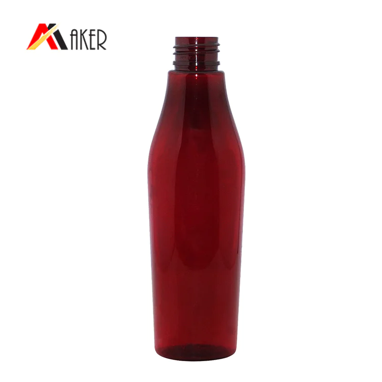 150ml empty PET plastic cosmetic bottle new design half round shape red plastic spray bottle with mist sprayer