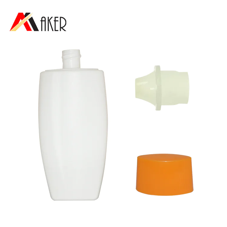 empty wholesale price PE cosmetic cream bottle 2019 new white oval 50ml sunscreen lotion bottle with screw cap