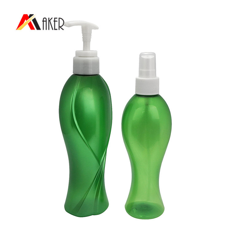 Empet 200ml 300ml plastic PET bottle China supplier green cosmetic plastic spray bottle for personal care