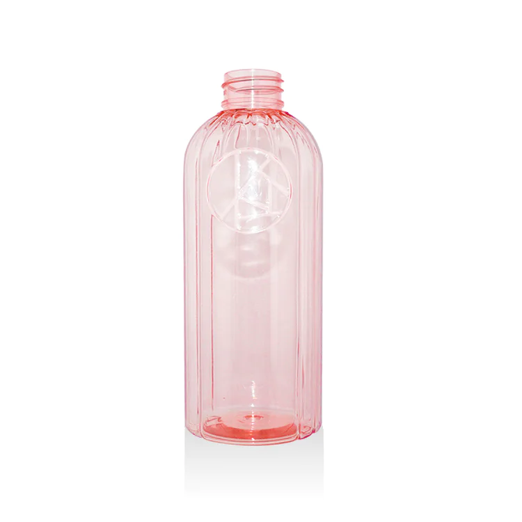 2019 Newest luxury design 350ml semi transparent Boston round plastic PET cosmetic lotion shampoo bottle with pump