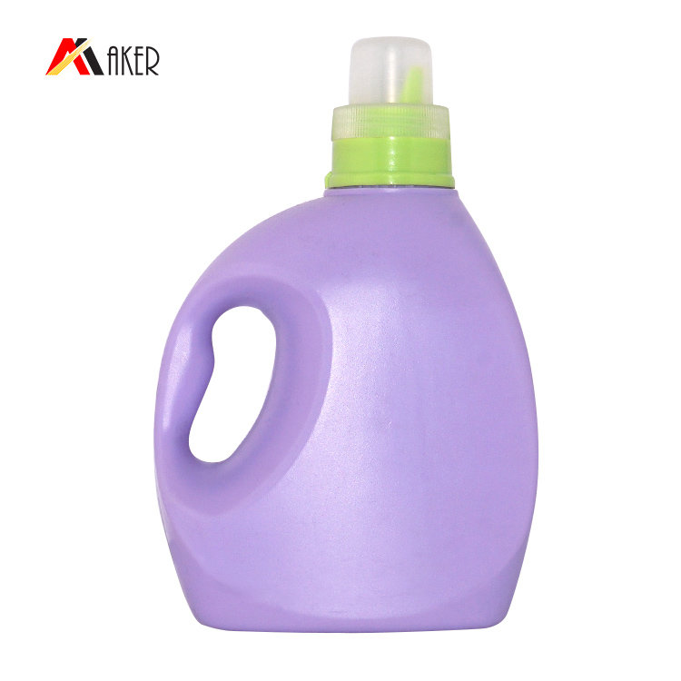 Wholesale price 1000ml 1300ml purple PE plastic liquid laundry detergent bottle with screw cap and handle