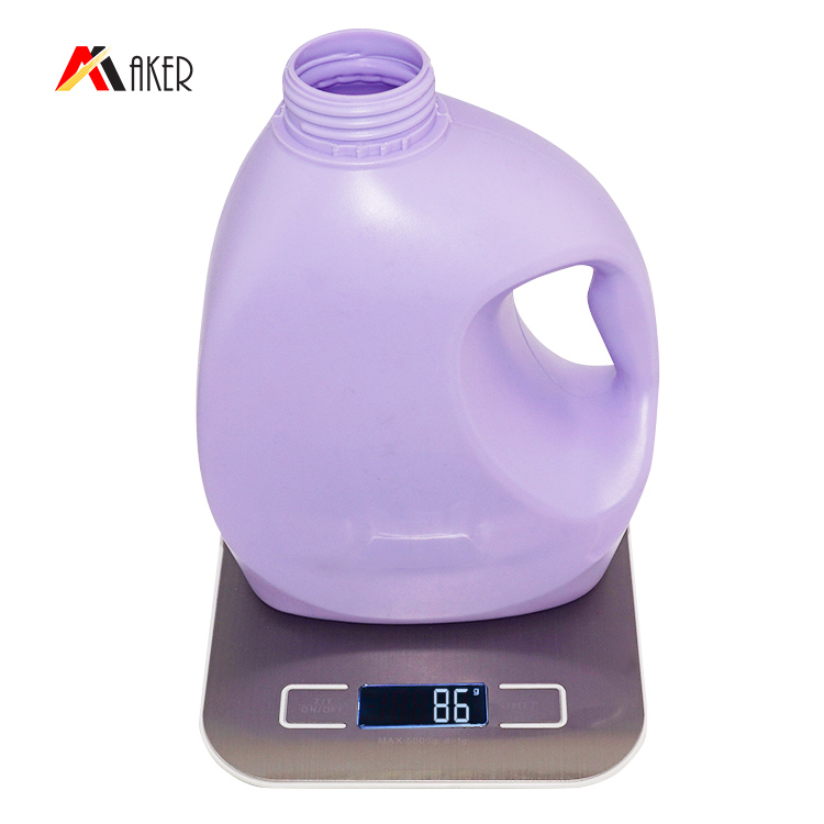 Wholesale price 1000ml 1300ml purple PE plastic liquid laundry detergent bottle with screw cap and handle