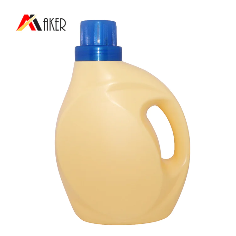 2000ml plastic detergent bottle wholesale factory price light yellow PE laundry bottle with screw cap