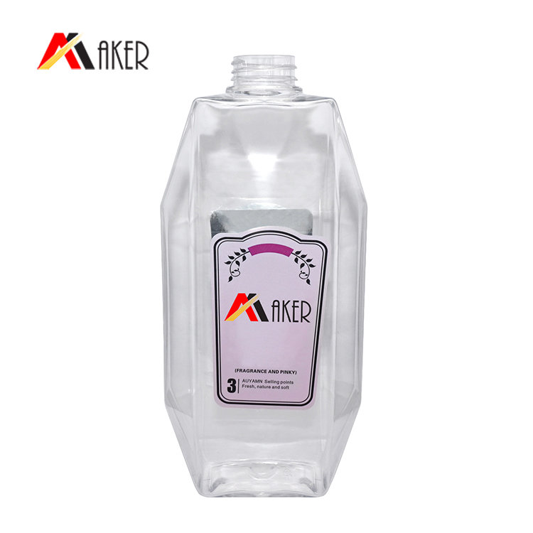 Wholesale square plastic body wash bottle big capacity 950ml clear PET shower gel plastic bottle with lotion pump
